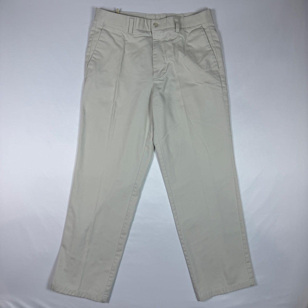 Dockers Individual Fit Waistband Pants Men 33x30 Khaki Flat Front Classic Fit